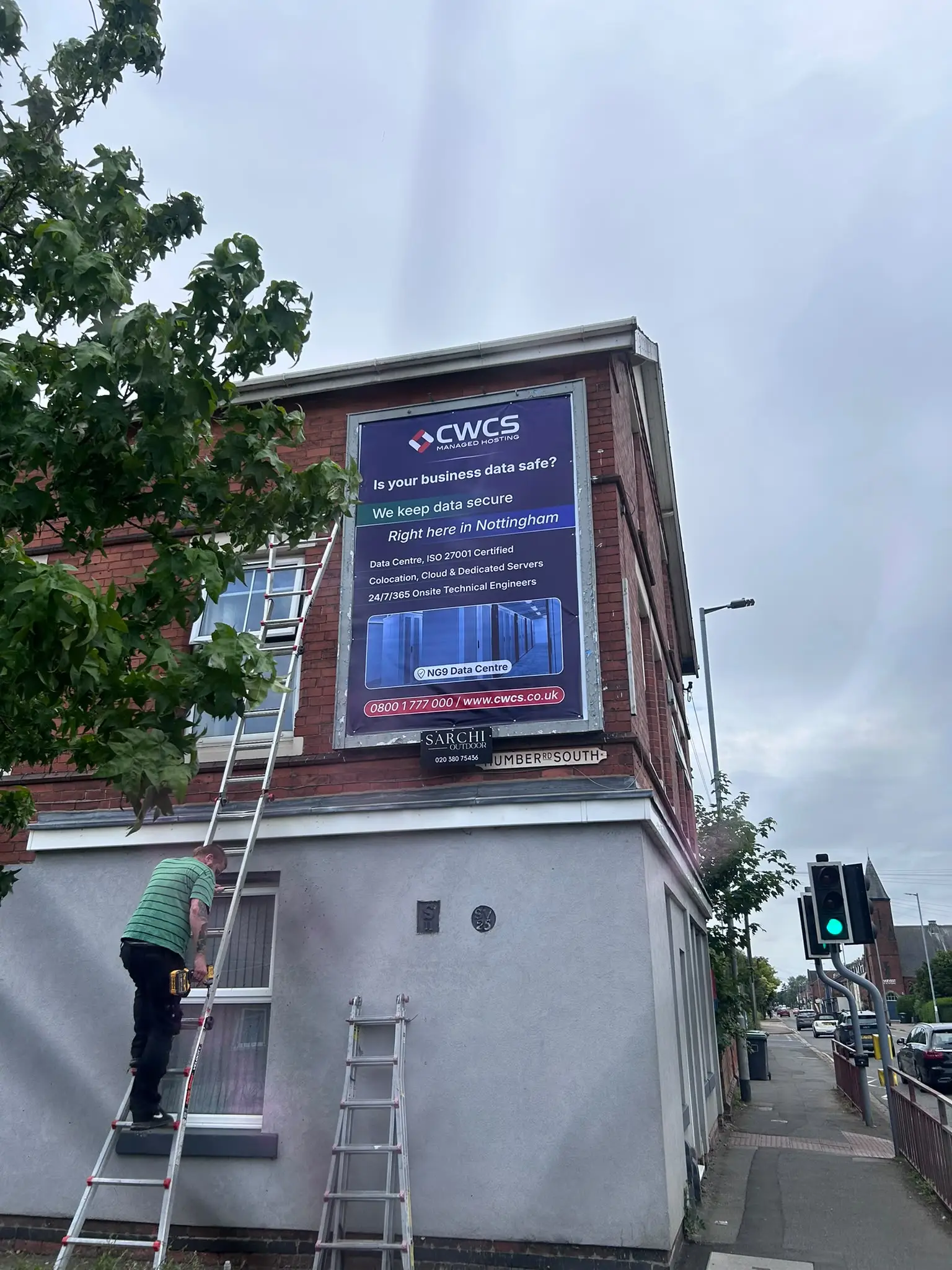CWCS Nottingham large format billboard installation project by Banner Palace UK